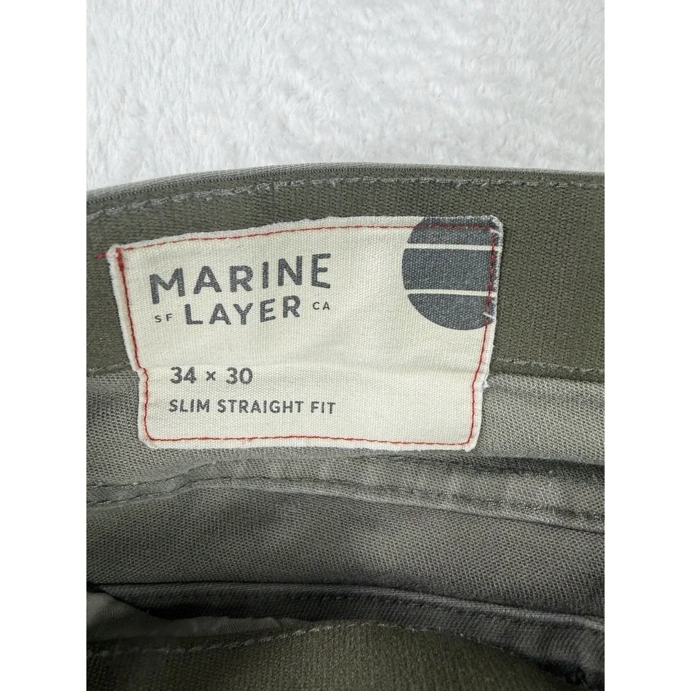 Marine Layer Original Slim 5 Pocket Twill Pants Mens 34x30 Slim Stretch - Picture 4 of 12